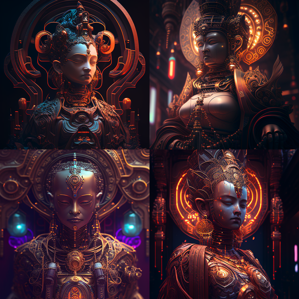 buddha, futuristic circuitry, intense lineart ... buddha, futuristic circuitry, intense lineart ...