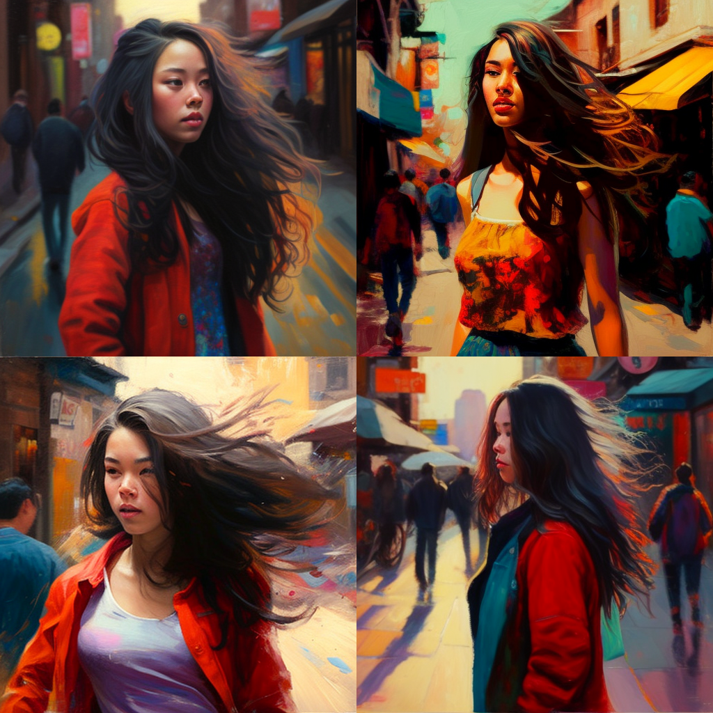 Chinese girl, flowing hair, walking down a bus ... Chinese girl, flowing hair, walking down a bus ...
