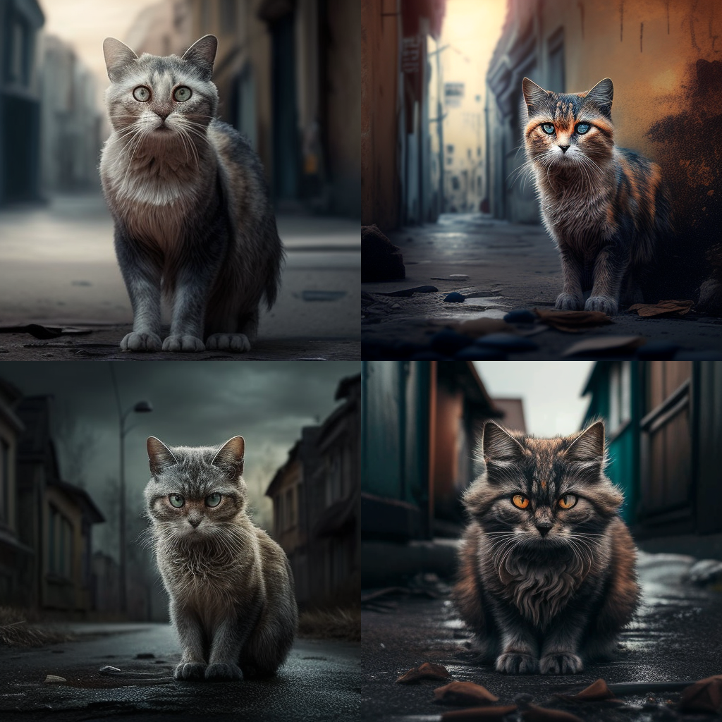 scared cat, deserted street, natural lighting, ... scared cat, deserted street, natural lighting, ...