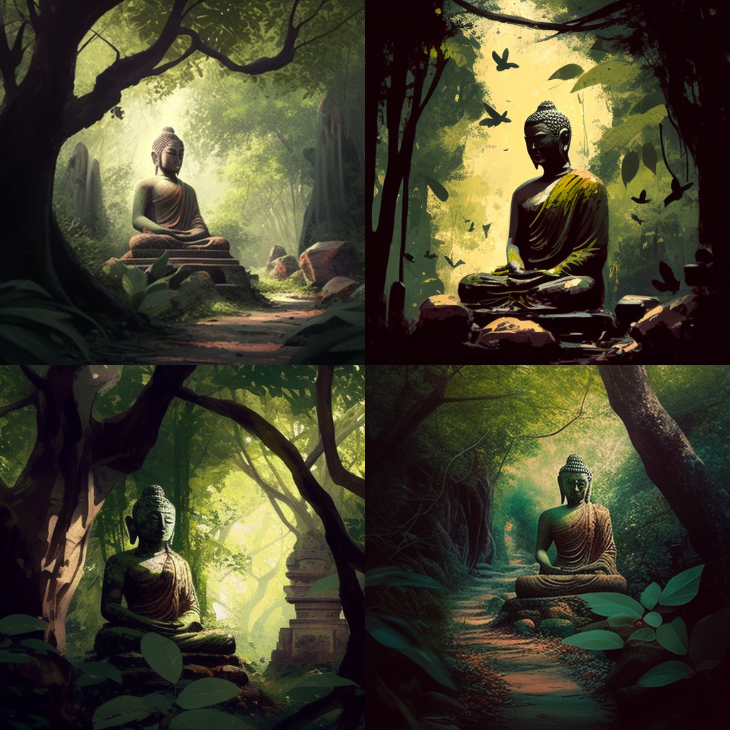 Buddha, Forest, Tranquility, Serenity, Calmnes ... Buddha, Forest, Tranquility, Serenity, Calmnes ...